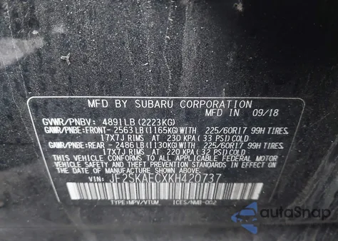 2019 Subaru Forester Premium from USA, damaged, VIN JF2SKAECXKH420737
